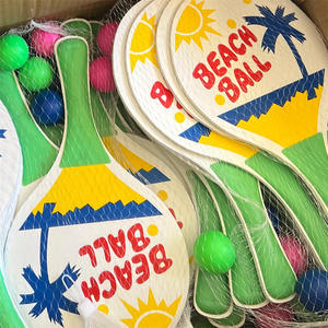 <span class=keywords><strong>Raquette</strong></span> de ballon de plage interactive parent-enfant en bois et polyester jouet de sport de plein air coloré à 3 balles pour jouer à la plage - Product Image 3