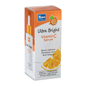 เซรั่มวิตามินซี Y694 YOKO ULTRA BRIGHT 25 มล. ผสมสารสกัดจากผลไม้ 8 ชนิด และวิตามินซี บี3 บี5 เพื่อผิวสุขภาพดีเปล่งปลั่งกระจ่างใส - Product Image 5