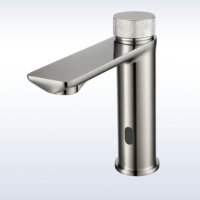 Robinet intelligent à capteur infrarouge, mitigeur monocommande monotrou, valve en céramique gris bronze, robinet de salle de bain