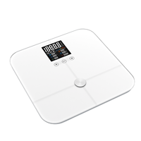Nouvelle balance connectée intelligente avec grand écran numérique pour salle de bain, analyseur de graisse corporelle, alimentée par piles avec indication de surcharge