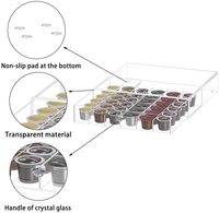 Organisateur de rangement en acrylique transparent pour 36 dosettes de café, tiroir de comptoir moderne et écologique pour K