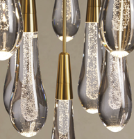 Lustre en cristal LED en forme de goutte d'eau, décoration intérieure, luminaires suspendus pour chambre à coucher, salle à manger, bar et escalier