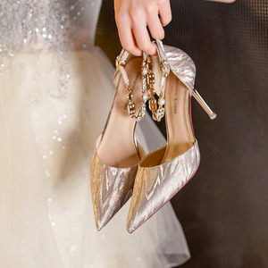 6692-3 Zapatos de Tacón Alto para Novia con Punta en Pico y Tacón de Aguja, con Correa en T, Estampado Animal, Satén, Zapatos de Boda para Mujer - Product Image 1