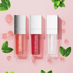 Etiqueta privada Fruit Pink Lipgloss Lip Plumper Gloss Transparent Oil Lip Glaze Nude Clear Custom Wholesale Lip Glass
