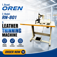 Machine à amincir le cuir industrielle de haute qualité, machine à coudre à plat haute vitesse pour le traitement du cuir RN-801