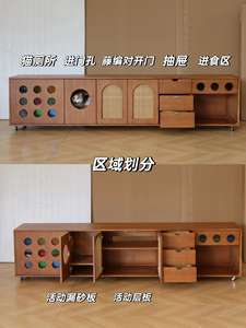 <span class=keywords><strong>Prix</strong></span> d'usine Meubles en bois pour chats Armoire multifonction pour animaux de compagnie avec litière, salle à manger et stockage - Product Image 4