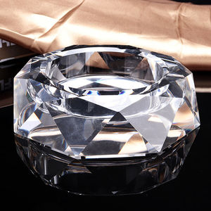 Wholesale Customized Octagon Crystal Glass Ashtray Round Pattern Smokeless Design for Home Office Custom Logo Shape <b>Smoke</b> Shops - Product Image 3