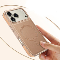 Étui en cuir à cadre souple de placage d'affaires de luxe pour iPhone 17/17 Air/ 17 Pro Max couverture antichoc de Charge sans fil magnétique