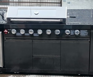 Barbecue à gaz 5 brûleurs à vente chaude pour usage domestique, autoportant, avec brûleur latéral en fonte, grille à pains, en acier inoxydable, au <span class=keywords><strong>propane</strong></span> - Product Image 4