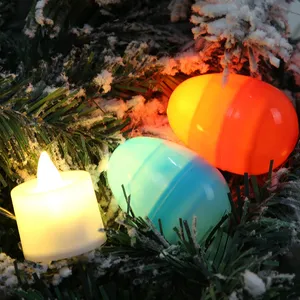 Hstyle点亮复活节彩蛋各种彩色塑料彩蛋，带发光二极管灯成人和儿童在黑暗派对玩具中发光，用于礼品装饰