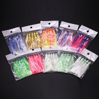 Leurres souples en plastique scintillant en forme de jupe de calmar, appâts de traîne colorés assortis pour la pêche en haute mer au gros gibier