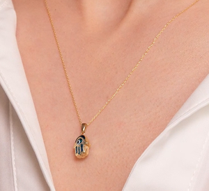 Inspire Jewelry-collar con colgante de Ojo Azul para mujer, colgante de mano de <span class=keywords><strong>Hamsa</strong></span> personalizado, joyería fina, accesorio de regalo - Product Image 6