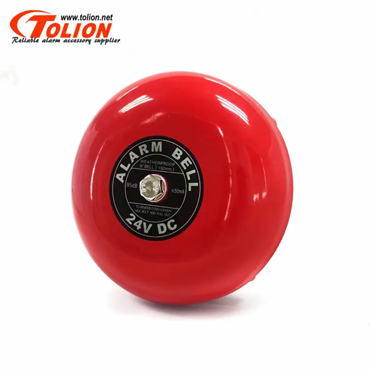 Fire Alarm Manufacturer Conventional AC220V DC24V 6 inch/8 inch Sound Bell Fire Alarm Fire Alarm Bell