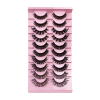 10 paires de cils de bande russes DD Curl faux cils moelleux vaporeux faux vison cils Pack