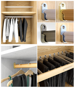Zinc Alloy Oval Hanging Rods Wardrobe Storage Wall Mount Detachable Design Flange Seats Household Furniture Hardware GQK L0952 - Product Image 4