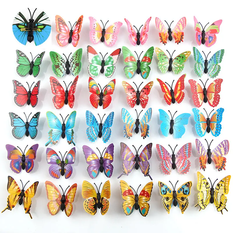 6CM PVC Butterfly Simulation Creative Home Curtain Background Decoration Plastic Crafts