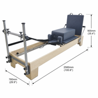 Cama de Pilates de Madera de Arce Sólida en Colores Personalizados, Reformer de Pilates para Entrenamiento de Yoga y Ejercicio