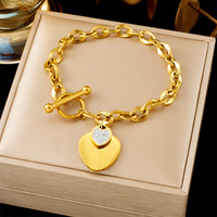 Bracelet doré tendance Instagram, style minimaliste, nouveau, en fer électroplaqué inaltérable, pour femme