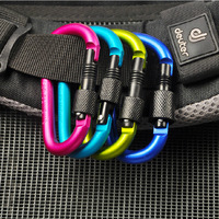 Mousqueton d'extérieur robuste en alliage d'aluminium de 80 mm avec anneau en D, capacité de charge de 20 kg pour sac à dos, porte-clés, bouteille d'eau