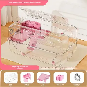 Gabbia per criceti Golden Bear in plastica, extra large, di lusso, completamente trasparente, traspirante, ampio spazio, per uso interno. - Product Image 6