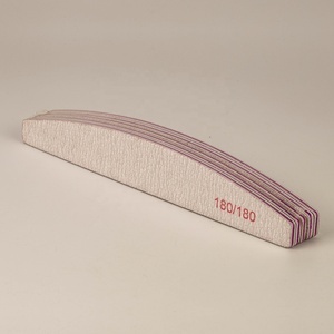 Tablero de esmeril de doble cara 80 #100 #150 #180 # gris cebra media luna 80/80 limas de uñas de grano cebra - Product Image 6