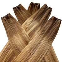 Extensions de cheveux Genius Weft 100% cheveux humains vierges doublement étirés de 18 à 24 pouces, couleur personnalisée Genius Weft