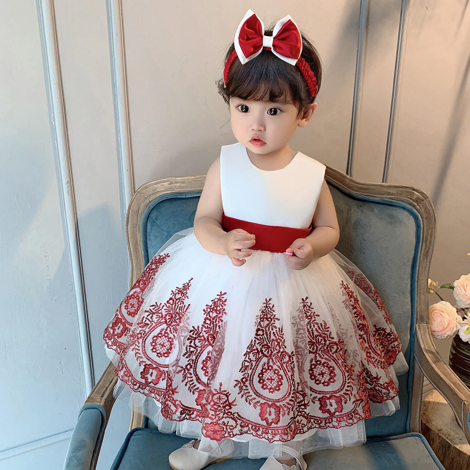 New Design Baby Fancy Frock Infant Year First Birthday Party Dress for  Kids