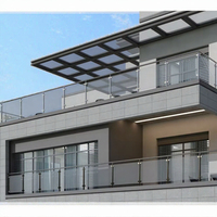 Rampe en verre en acier inoxydable 304/316 résistant à la corrosion pour terrasse extérieure de bâtiment, balustrade en verre sans cadre