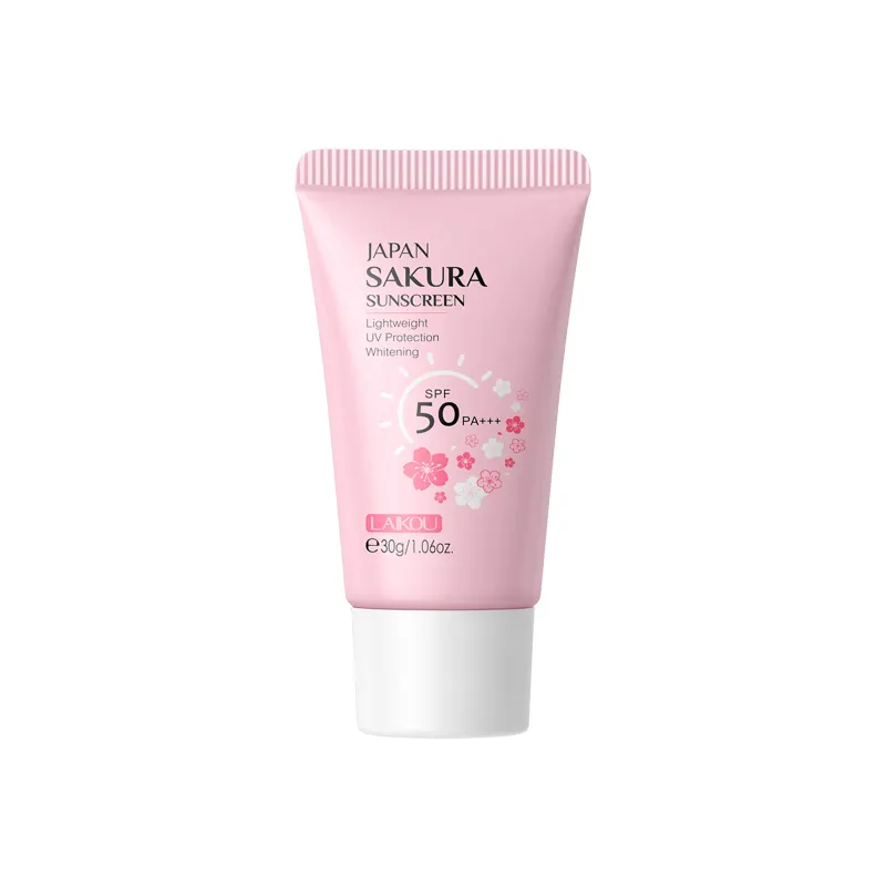 Tanaman alami kustom Korea Spf50 + tabir surya wajah bunga sakura Jepang pelindung badan Label pribadi tabir surya Spf 50