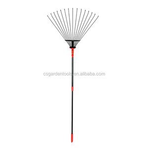 Râteau télescopique en acier à 15 dents pour feuilles et bois de jardin - Product Image 3