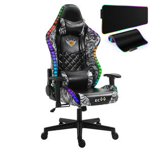 Logotipo personalizado ajustable PU cuero RGB Silla Oficina hogar Oficina ergonómico Racing silla giratoria para juegos con alfombrilla de ratón personalizada gratis - Product Image 1