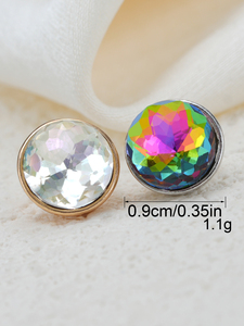 Cao cấp sống động cầu vồng màu pha lê embellishments đa mặt thiết kế hợp kim kẽm Rhinestone Shank nút cho thời trang - Product Image 2