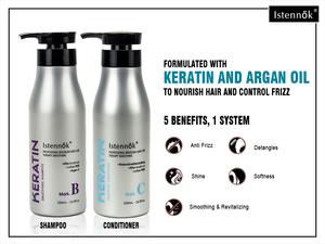 Istennok <span class=keywords><strong>Shampoo</strong></span> lisciante professionale senza cheratina solfato e balsamo per rafforzare i capelli danneggiati dopo la cura della cheratina - Product Image 6