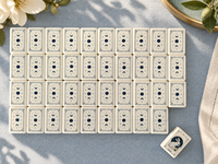Jeu de Mahjong américain moderne The Moon Rabbit Line, 160 tuiles acryliques surdimensionnées, design portable