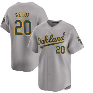 Maglia da baseball da uomo 2025 Oakland Away Limited personalizzata taglie forti con uniformi grigie ricamate e loghi cuciti - Product Image 3