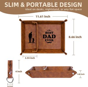 Custom PU Leather Modern Luxury <b>Jewelry</b> & Bedding Storage <b>Tray</b> Organizer Folding Divider for Fathers Day Birthday Gifts - Product Image 5