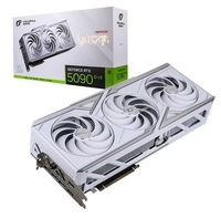 Carte graphique de jeu For Colorful IGame RTX 5090 D V2 Vulcan W OC 24 Go blanche avec écran LCD rabattable, boîte de vente au détail originale, GPU