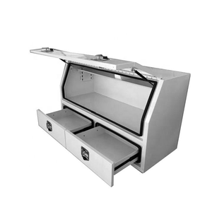 <span class=keywords><strong>Caja</strong></span> <span class=keywords><strong>de</strong></span> <span class=keywords><strong>Herramientas</strong></span> <span class=keywords><strong>de</strong></span> Aluminio para Camioneta con Dos Cajones para Camioneta 4x4, Camping Todoterreno, Recubrimiento en Polvo Blanco, Impermeable, Fabricación OEM, ODM, Personalizada - Product Image 2