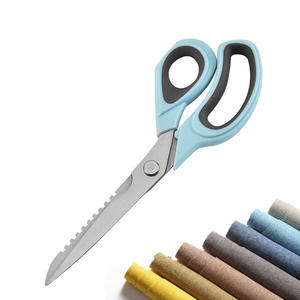 Ciseaux de tailleur en acier inoxydable bleu gris en forme de V pour la couture à domicile et l'artisanat - Product Image 2