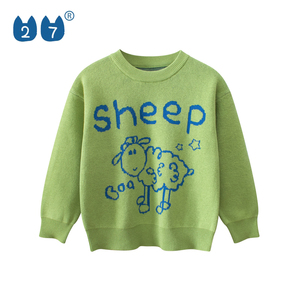 Automne Hiver Haute Qualité Doux Et Confortable Col Ras Du Cou Lâche Mignon <span class=keywords><strong>Fille</strong></span> <span class=keywords><strong>Pull</strong></span> - Product Image 3