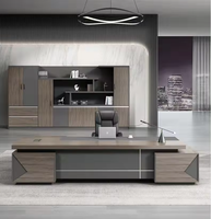 Bureau de Direction en MDF, Chaise et Mobilier de Bureau Exécutif, Table de Chef