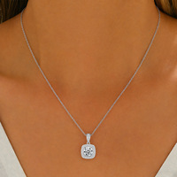 NOVA Collier Pendentif Sac de Sucre en Argent S925 Plaqué Or avec Moissanite 3 CT, Chaîne Clavicule Classique Luxe Léger, En Stock