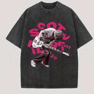 เสื้อยืดผ้าฝ้ายฟอกสีทรงหลวมวินเทจสำหรับผู้ชาย Y2K สไตล์สตรีทฮิปฮอปยูนิเซ็กส์ - Product Image 5