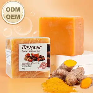 Hete Verkoop Huid Tumeric Zeep Zorg Honing Handgemaakt Bleken 100% Natuurlijke Organische Anti-Acne Tumeric Zeep