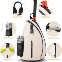 Tas Raket Tenis Premium Multi Saku Anti Selip Ritsleting Dapat Dikunci Tempat Botol Air Tahan Lama untuk Perjalanan Bulu Tangkis Luar Ruangan Pria Wanita