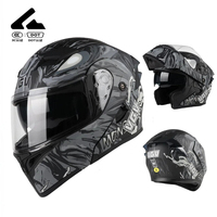 Nouveau casque de moto avec système de freinage antiblocage, fermeture rapide, double masque, doublure en mousse respirante - Conception rabattable