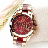 Montre de couple chronographe minimaliste de luxe MKOriginals de haute qualité, à quartz, avec aiguilles en cristal et design pièce de monnaie, résistante à l'eau 30M