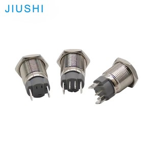 Kelly SD16 cabeza plana 16mm botón momentáneo enganche IP67 interruptor de botón de Metal LED 2 pines 4 pines Wenzhou China - Product Image 3