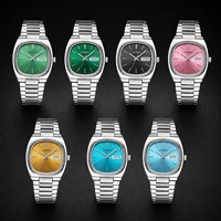 Reloj Automático OEM con Correa Integrada de Acero Inoxidable, Cristal de Zafiro, Esfera con Efecto Rayos de Sol, Fecha, Logotipo Personalizado, MOQ 50