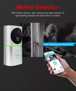 Kamera bel pintu nirkabel, sistem interkom ponsel pintu Video 1080P Wifi Monitor hewan peliharaan untuk rumah Hotel